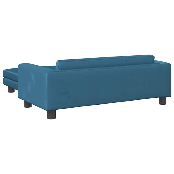 vidaXL Kids' Sofa with Footstool Blue 100x50x30 cm Velvet
