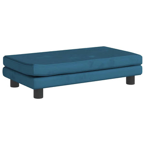 vidaXL Kids' Sofa with Footstool Blue 100x50x30 cm Velvet