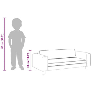 vidaXL Kids' Sofa with Footstool Blue 100x50x30 cm Velvet