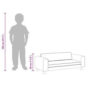 vidaXL Kids' Sofa with Footstool Blue 100x50x30 cm Velvet