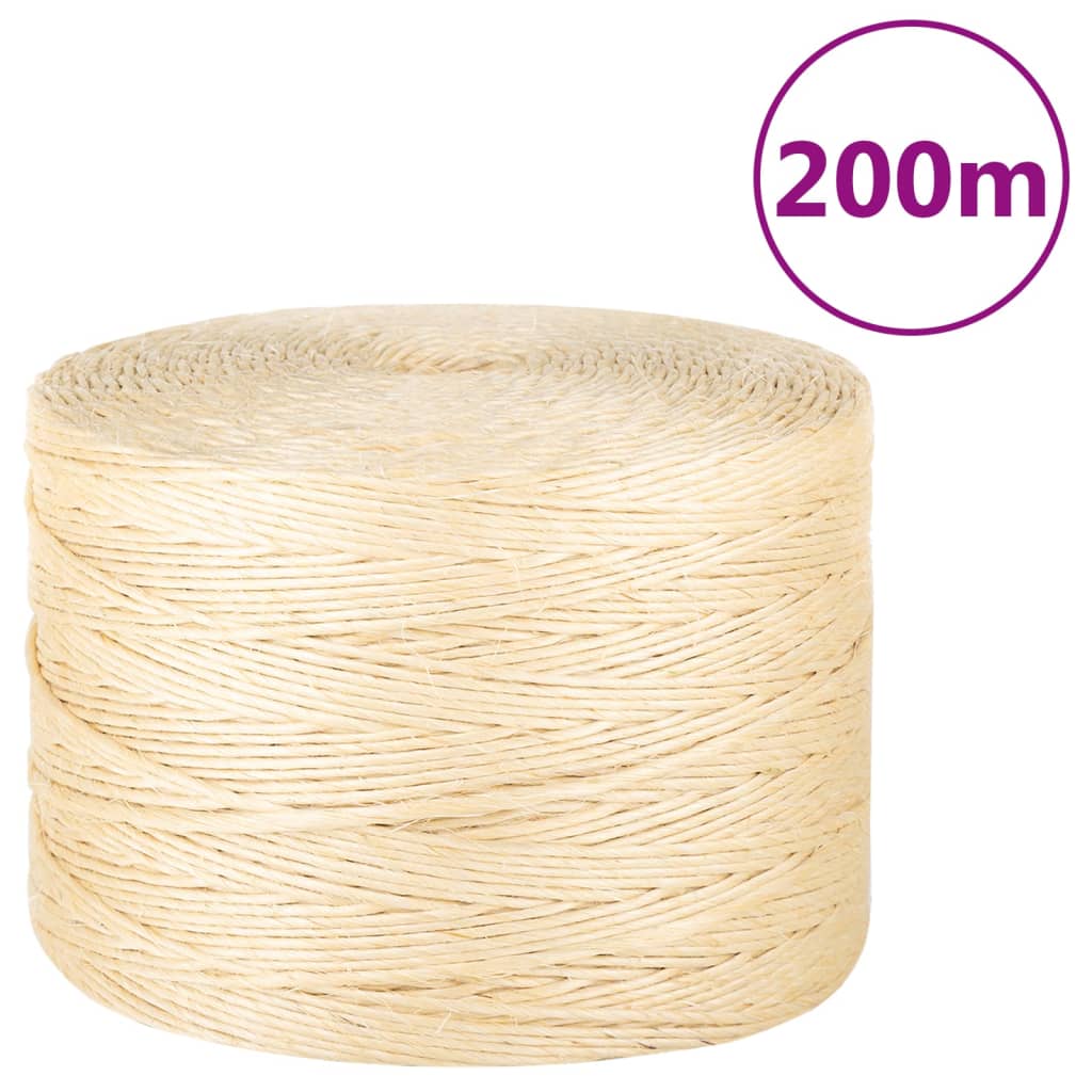 vidaXL Rope 100% Sisal 3 mm 200 m