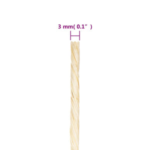 vidaXL Rope 100% Sisal 3 mm 200 m
