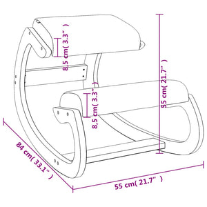 vidaXL Kneeling Chair Black 55x84x55 cm Birch Plywood