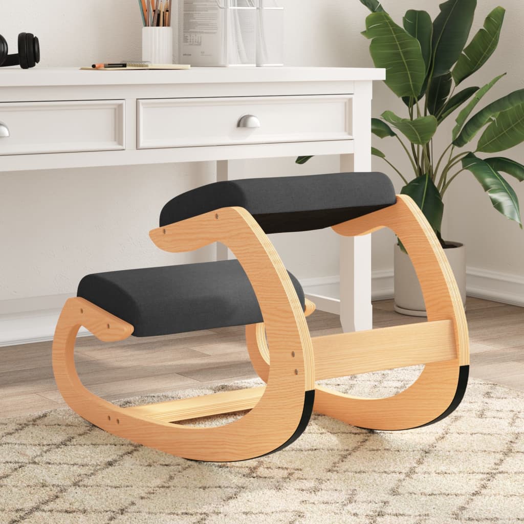 vidaXL Kneeling Chair Black 55x84x55 cm Birch Plywood