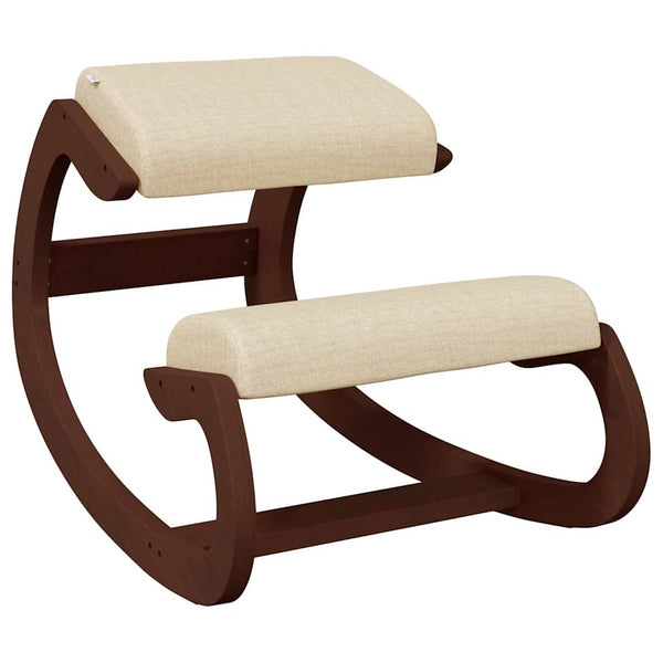 vidaXL Ergonomic Kneeling Chair Cream 55x84x55 cm Birch Plywood