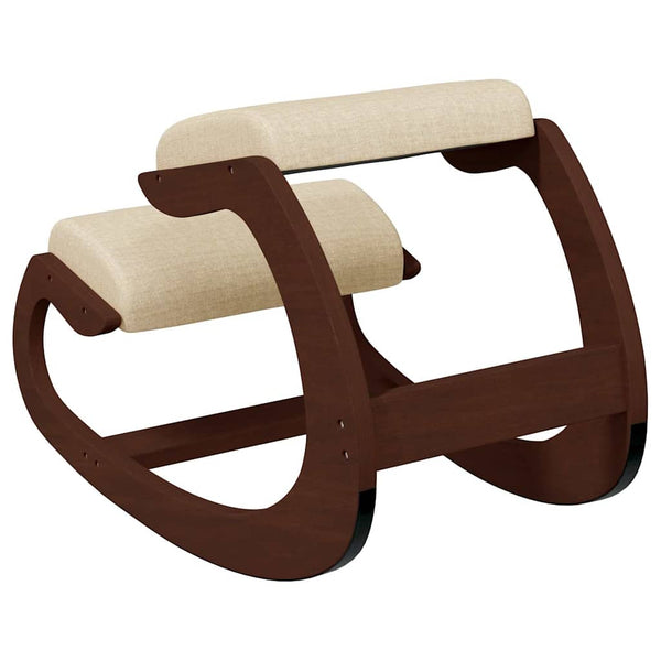 vidaXL Ergonomic Kneeling Chair Cream 55x84x55 cm Birch Plywood