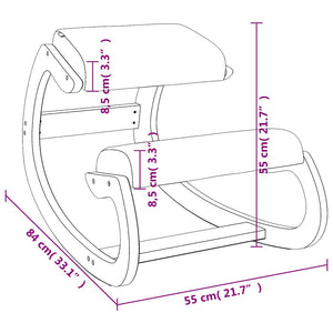vidaXL Ergonomic Kneeling Chair Cream 55x84x55 cm Birch Plywood