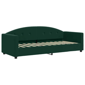 vidaXL Day Bed with Mattress Dark Green 90x200 cm Velvet