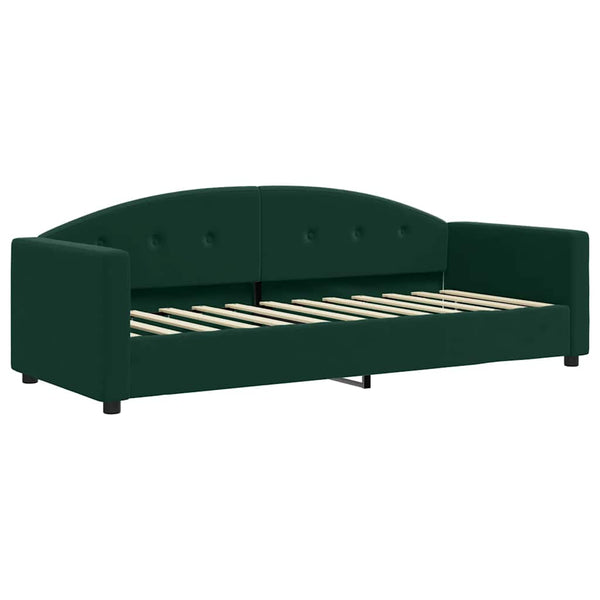 vidaXL Day Bed with Mattress Dark Green 90x200 cm Velvet