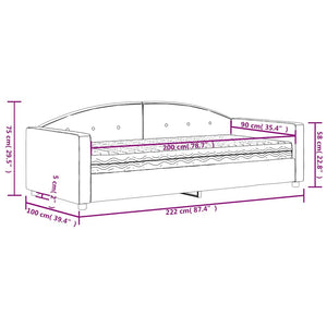 vidaXL Day Bed with Mattress Dark Green 90x200 cm Velvet