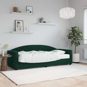 vidaXL Day Bed with Mattress Dark Green 90x200 cm Velvet