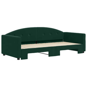 vidaXL Extendable Daybed Dark Green 90x200 cm Velvet