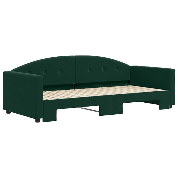 vidaXL Extendable Daybed Dark Green 90x200 cm Velvet