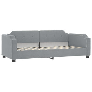 vidaXL Day Bed with Mattress Light Grey 80x200 cm Fabric