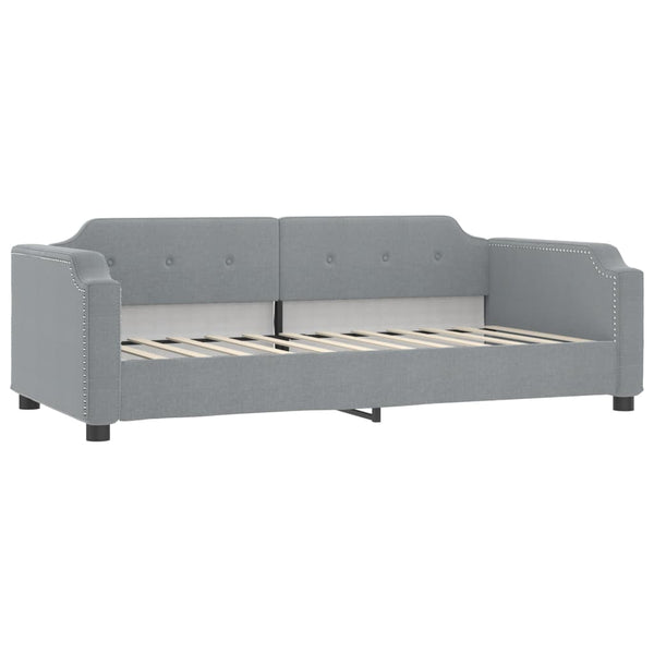 vidaXL Day Bed with Mattress Light Grey 80x200 cm Fabric