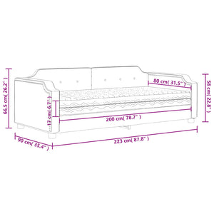 vidaXL Day Bed with Mattress Light Grey 80x200 cm Fabric