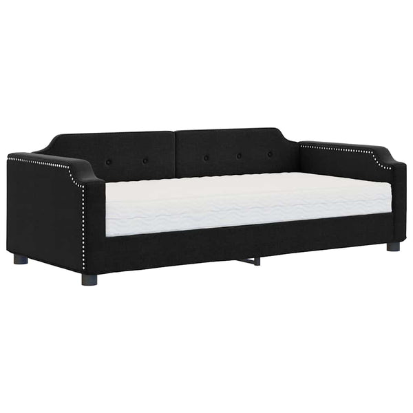 vidaXL Day Bed with Mattress Black 80x200 cm Fabric