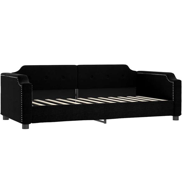 vidaXL Day Bed with Mattress Black 80x200 cm Fabric