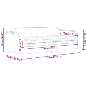 vidaXL Day Bed with Mattress Black 80x200 cm Fabric