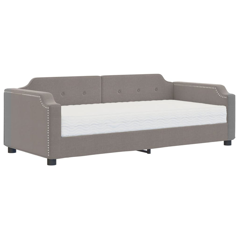vidaXL Day Bed with Mattress Taupe 80x200 cm Fabric