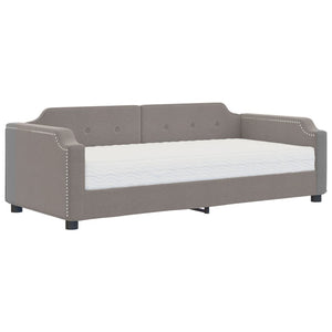 vidaXL Day Bed with Mattress Taupe 80x200 cm Fabric