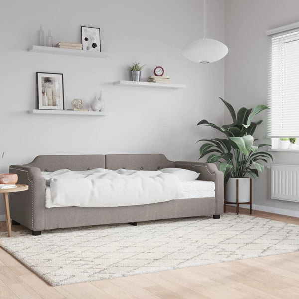 vidaXL Day Bed with Mattress Taupe 80x200 cm Fabric