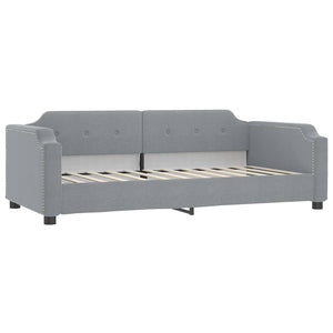 vidaXL Day Bed with Mattress Light Grey 90x200 cm Fabric