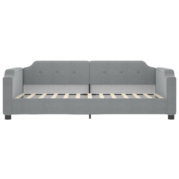 vidaXL Day Bed with Mattress Light Grey 90x200 cm Fabric