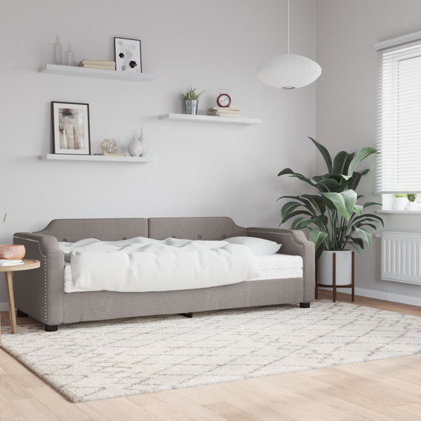 vidaXL Day Bed with Mattress Taupe 90x200 cm Fabric
