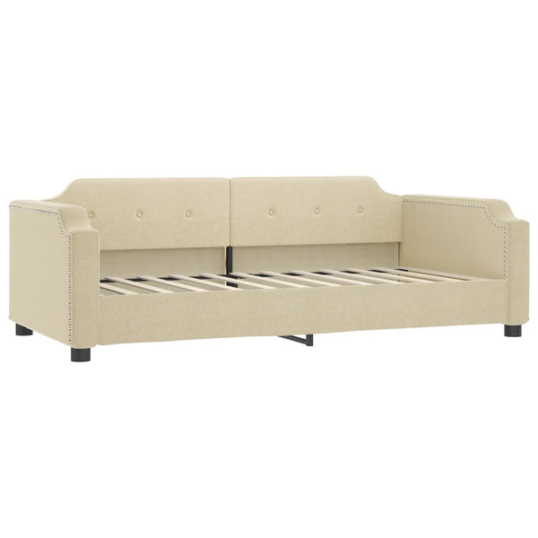 vidaXL Day Bed with Mattress Cream 90x200 cm Fabric