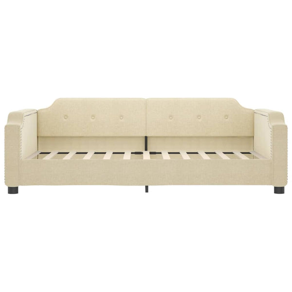 vidaXL Day Bed with Mattress Cream 90x200 cm Fabric
