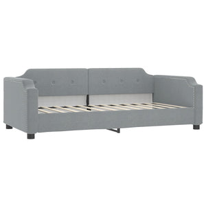 vidaXL Day Bed with Mattress Light Grey 100x200 cm Fabric