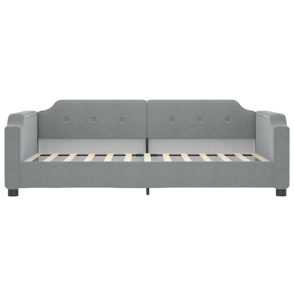 vidaXL Day Bed with Mattress Light Grey 100x200 cm Fabric