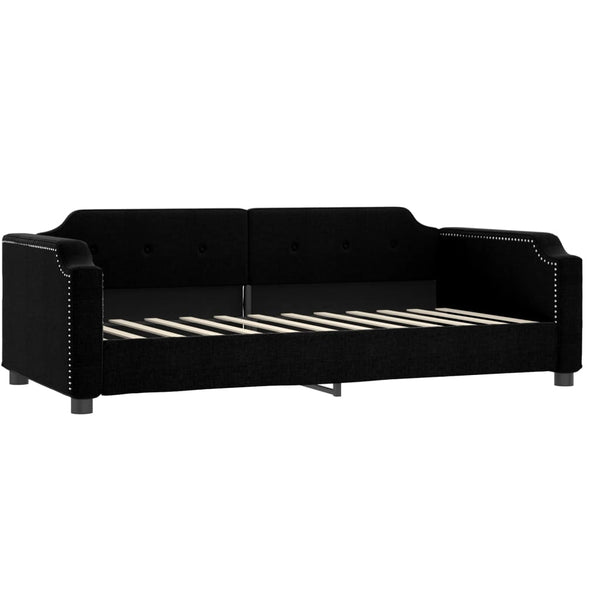 vidaXL Day Bed with Mattress Black 100x200 cm Fabric