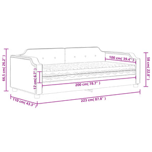 vidaXL Day Bed with Mattress Black 100x200 cm Fabric