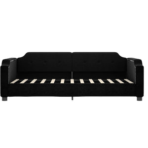 vidaXL Day Bed with Mattress Black 100x200 cm Fabric