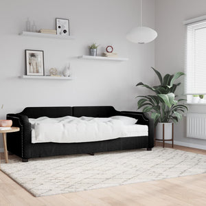 vidaXL Day Bed with Mattress Black 100x200 cm Fabric