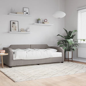 vidaXL Day Bed with Mattress Taupe 100x200 cm Fabric
