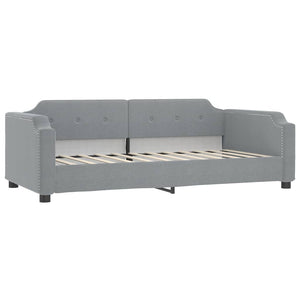 vidaXL Day Bed with Mattress Light Grey 90x190 cm Fabric