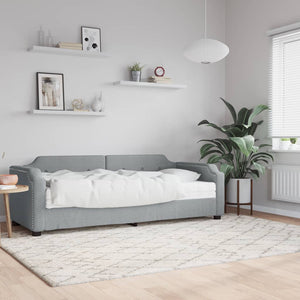 vidaXL Day Bed with Mattress Light Grey 90x190 cm Fabric