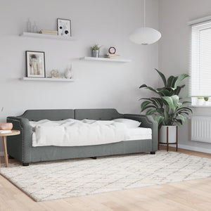 vidaXL Day Bed with Mattress Dark Grey 90x190 cm Fabric