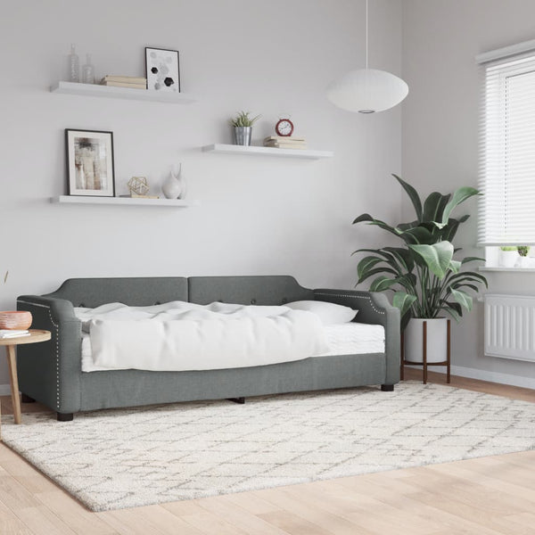 vidaXL Day Bed with Mattress Dark Grey 90x190 cm Fabric