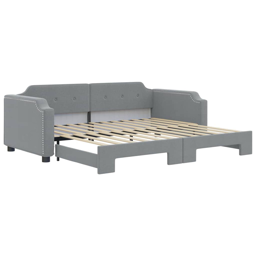 vidaXL Extendable Day Bed Light Gray 80x200 cm Fabric