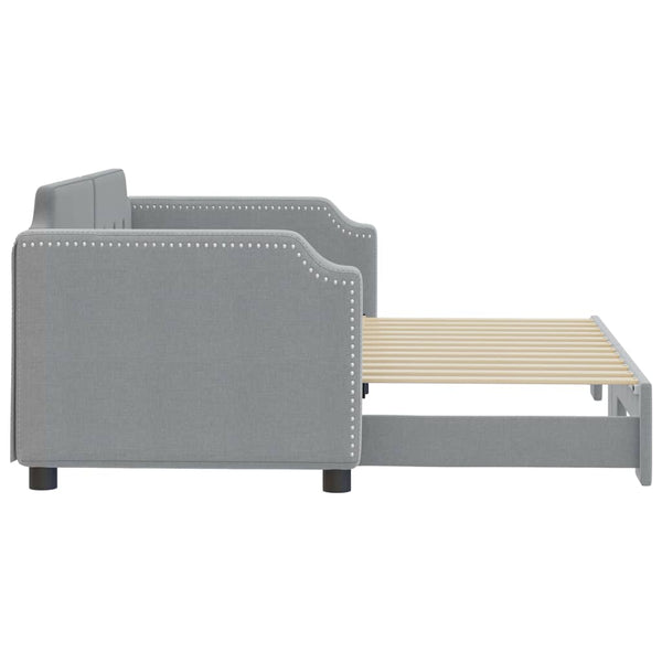 vidaXL Extendable Day Bed Light Gray 80x200 cm Fabric