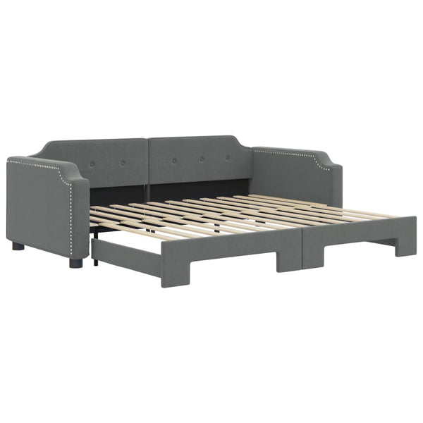 vidaXL Day Bed Extendable Dark Grey 80x200 cm Fabric
