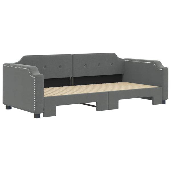 vidaXL Day Bed Extendable Dark Grey 80x200 cm Fabric
