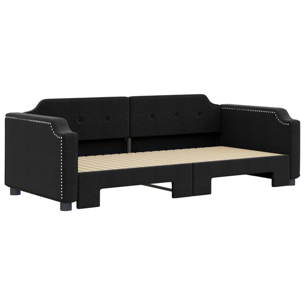 vidaXL Extendable Daybed Black 80x200 cm Fabric