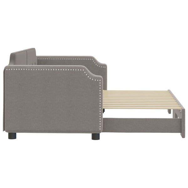 vidaXL Extendable Day Bed Taupe 80x200 cm Fabric