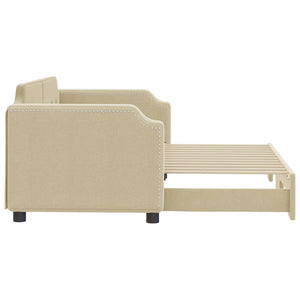 vidaXL Extendable Day Bed Cream 80x200 cm Fabric