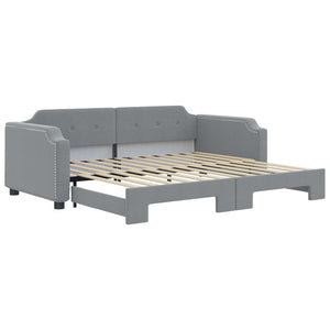 vidaXL Extendable Day Bed Light Grey 90x200 cm Fabric